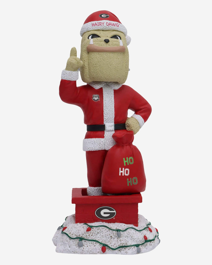 Hairy Dawg Georgia Bulldogs Santa Mascot Bobblehead FOCO - FOCO.com