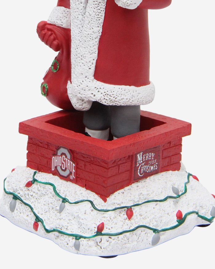 Brutus Buckeye Ohio State Buckeyes Santa Mascot Bobblehead FOCO - FOCO.com