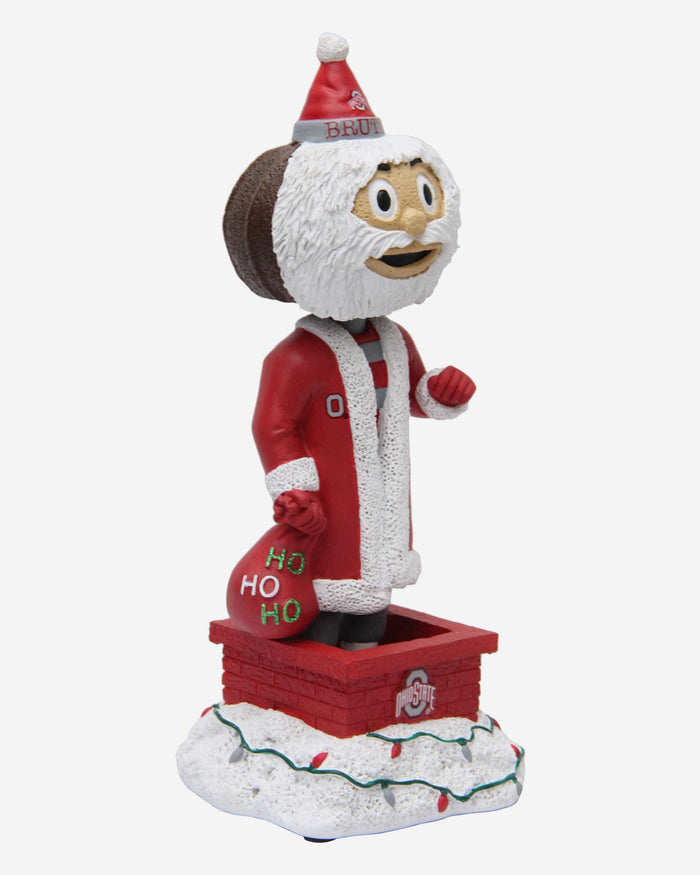 Brutus Buckeye Ohio State Buckeyes Santa Mascot Bobblehead FOCO - FOCO.com