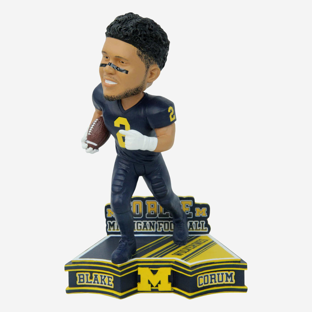 Blake Corum Michigan Wolverines 2023 Football Blue Uniform Student Athlete Bobblehead FOCO - FOCO.com