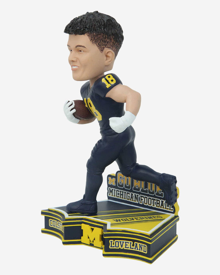 Colston Loveland Michigan Wolverines 2023 Football Blue Uniform Student Athlete Bobblehead FOCO - FOCO.com