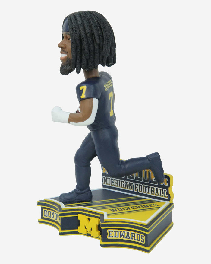 Donovan Edwards Michigan Wolverines 2023 Football Blue Uniform Student Athlete Bobblehead FOCO - FOCO.com
