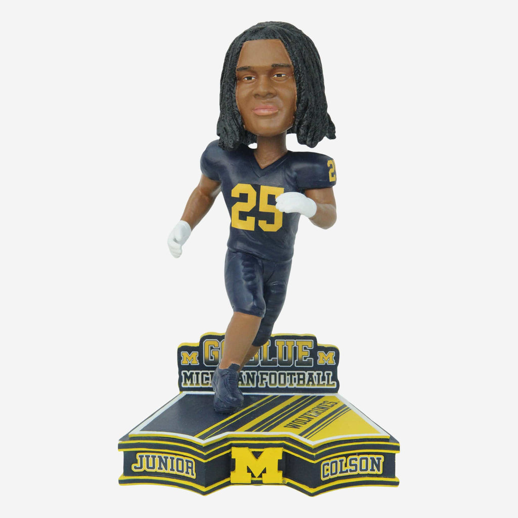 Junior Colson Michigan Wolverines 2023 Football Blue Uniform Student Athlete Bobblehead FOCO - FOCO.com