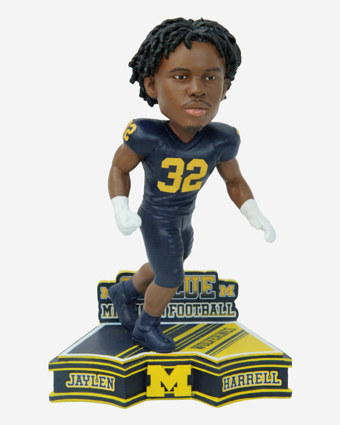 Jaylen Harrell Michigan Wolverines 2023 Football Blue Uniform Student Athlete Bobblehead FOCO - FOCO.com