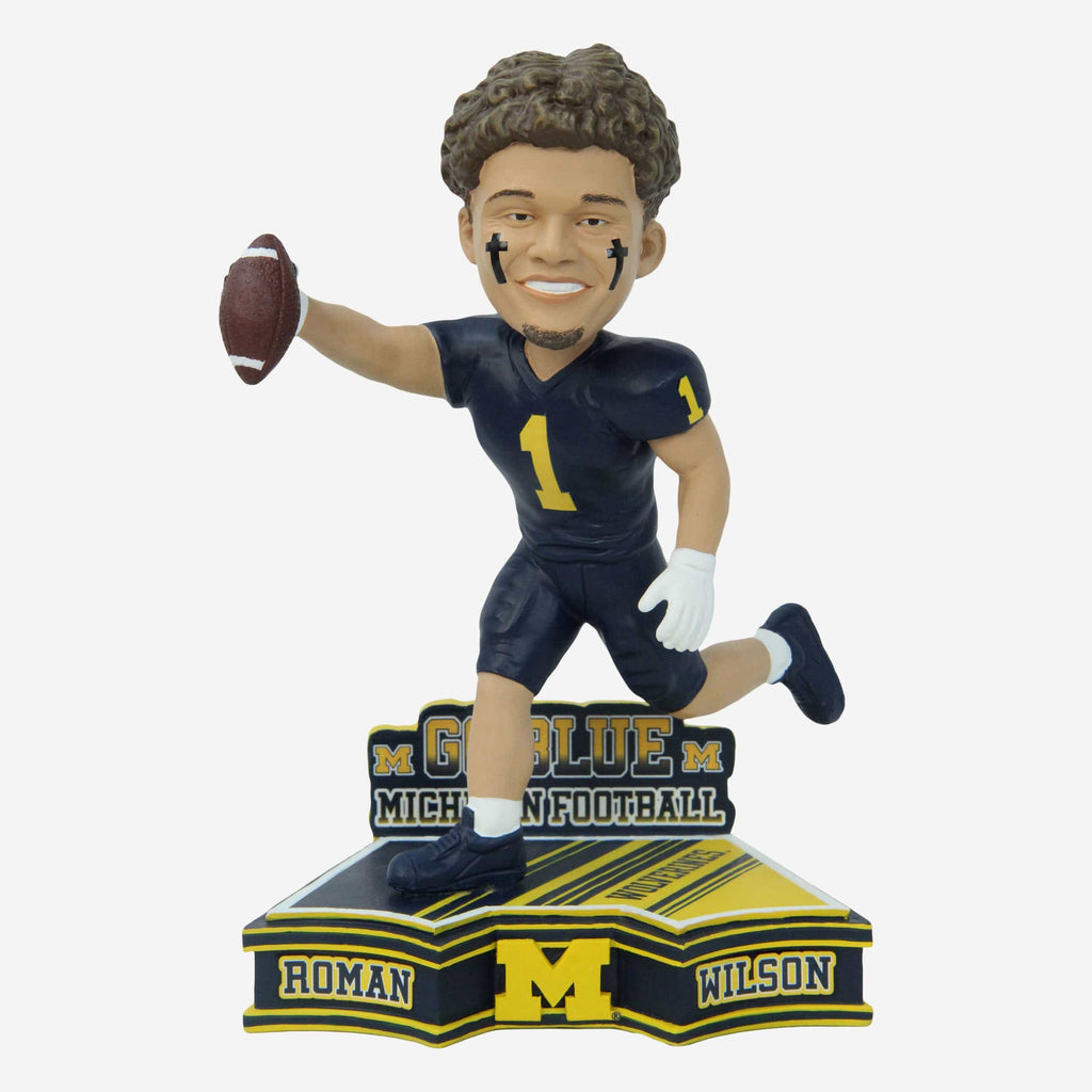 Roman Wilson Michigan Wolverines 2023 Football Blue Uniform Student Athlete Bobblehead FOCO - FOCO.com