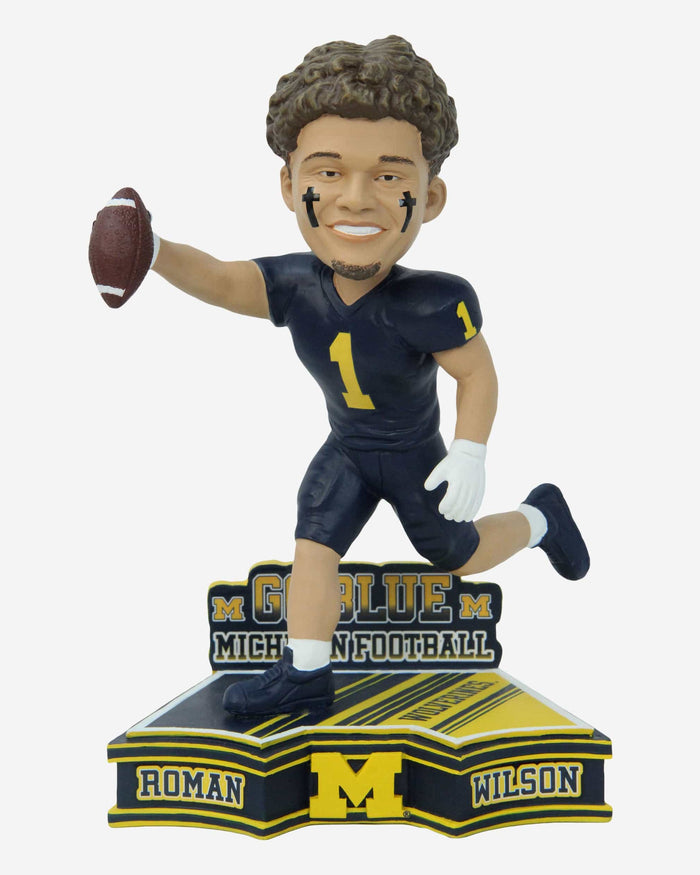 Roman Wilson Michigan Wolverines 2023 Football Blue Uniform Student Athlete Bobblehead FOCO - FOCO.com