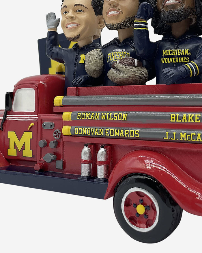 Michigan Wolverines Parade Fire Truck Mini Bobblehead Scene FOCO - FOCO.com