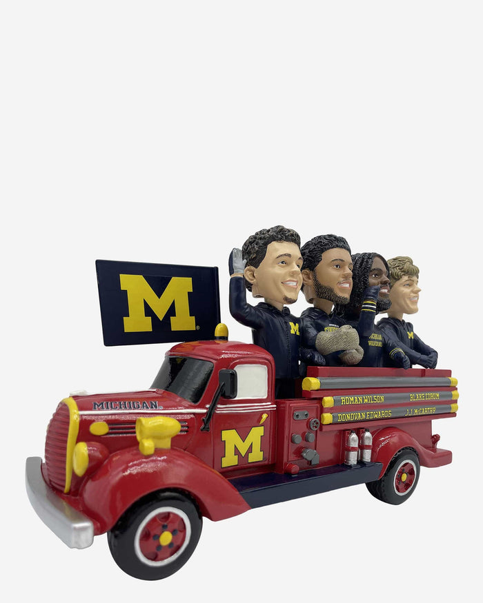 Michigan Wolverines Parade Fire Truck Mini Bobblehead Scene FOCO - FOCO.com