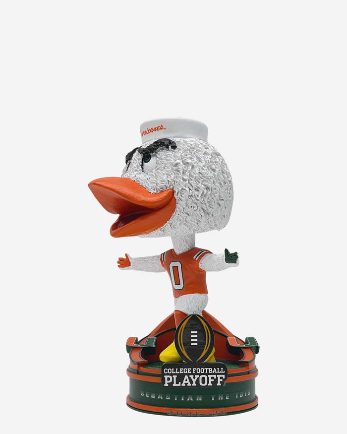 Sebastian the Ibis Miami Hurricanes 2025 College Football Playoff Mascot Mini Bighead Bobblehead FOCO - FOCO.com