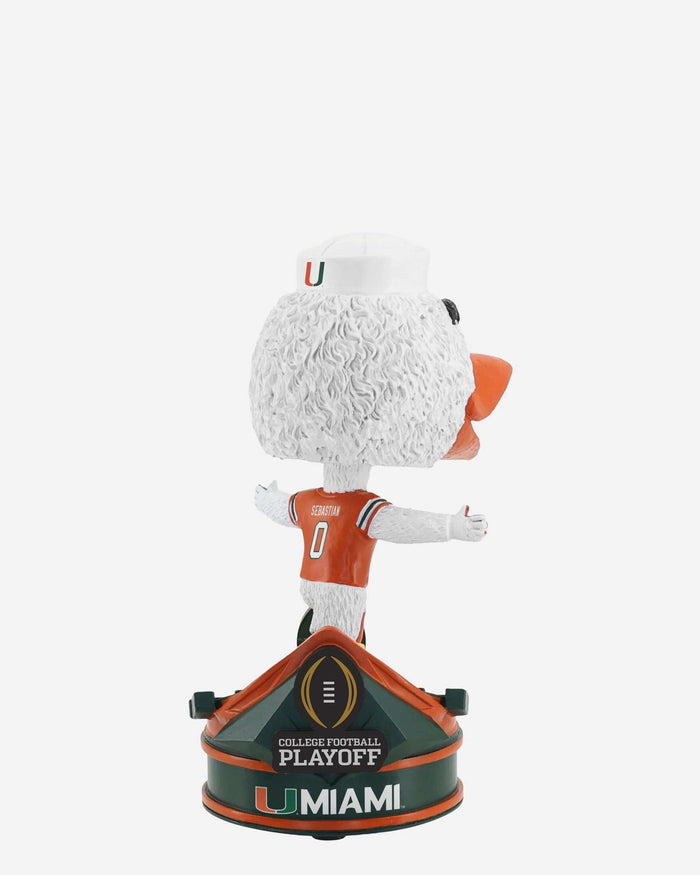 Sebastian the Ibis Miami Hurricanes 2025 College Football Playoff Mascot Mini Bighead Bobblehead FOCO - FOCO.com