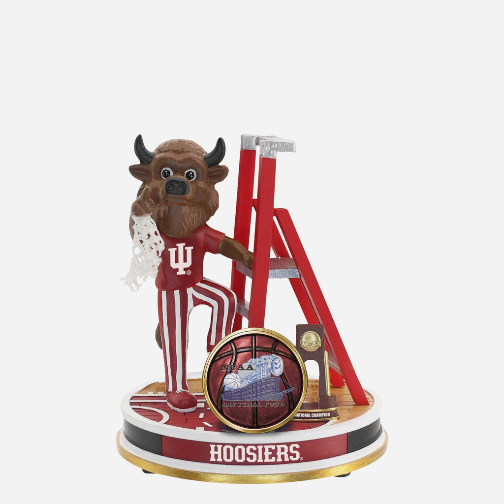 Indiana Hoosiers 1987 Mens Basketball National Champions Cutting the Net Mini Bobblehead Scene FOCO - FOCO.com