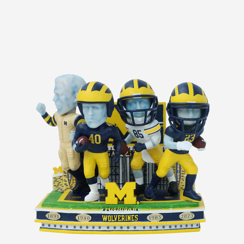 Michigan Wolverines Football Uniform Timeline Mini Bobblehead Scene FOCO - FOCO.com