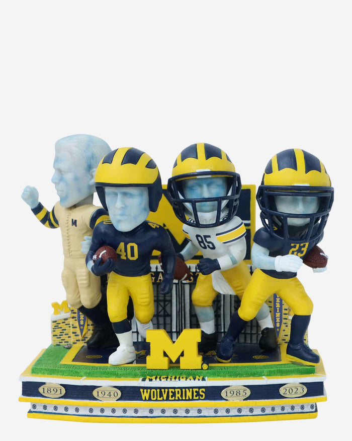 Michigan Wolverines Football Uniform Timeline Mini Bobblehead Scene FOCO - FOCO.com