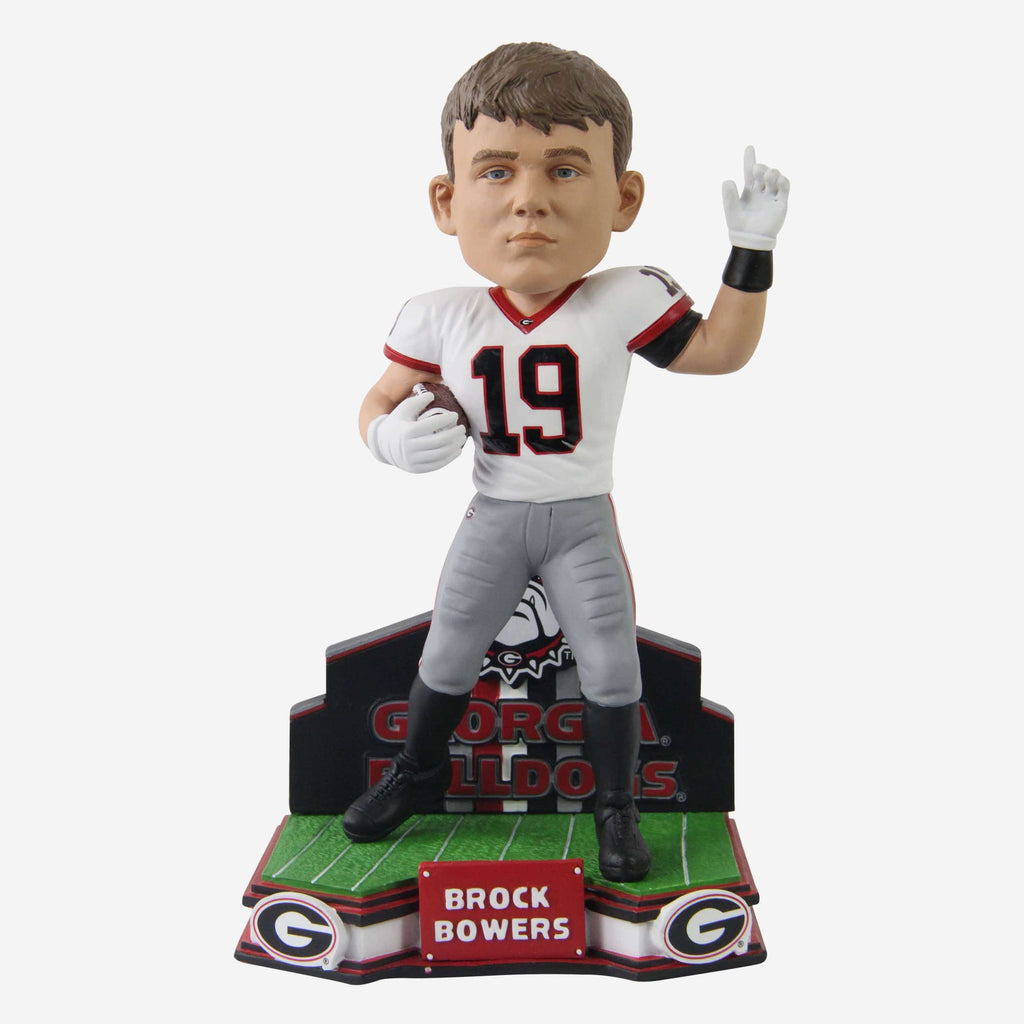Brock Bowers Georgia Bulldogs Football White Uniform Student Athlete Bobblehead FOCO - FOCO.com