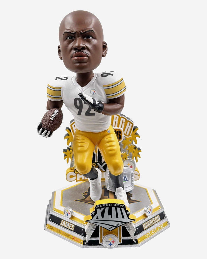 James Harrison Pittsburgh Steelers Super Bowl XLIII Champions 15th Anniversary Bobblehead FOCO - FOCO.com