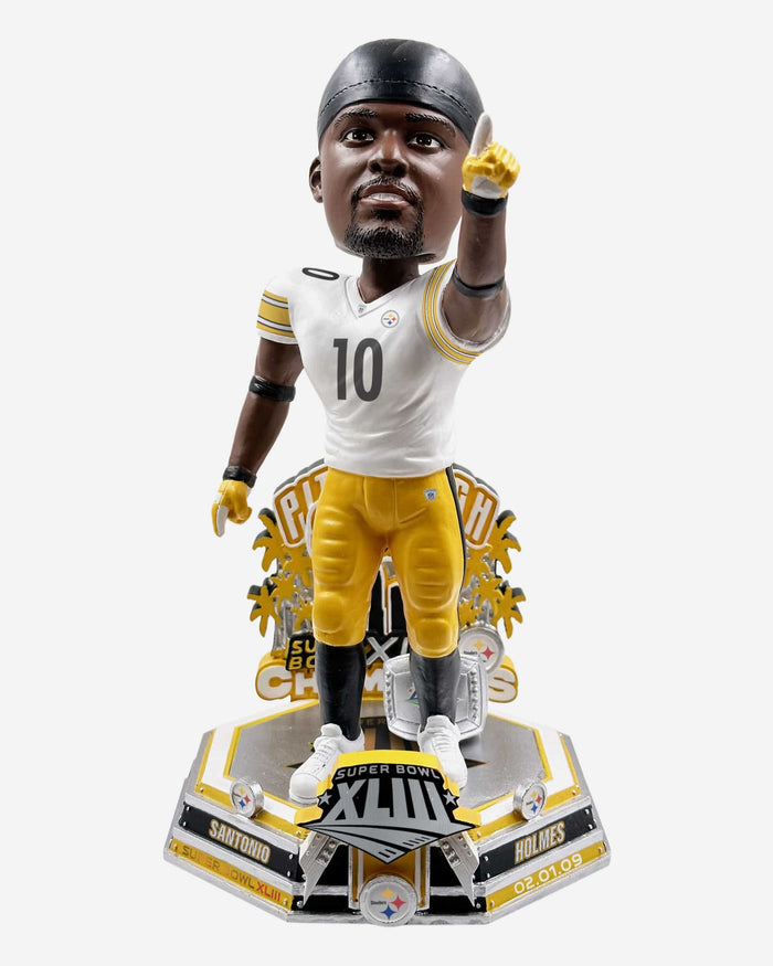 Santonio Holmes Pittsburgh Steelers Super Bowl XLIII Champions 15th Anniversary Bobblehead FOCO - FOCO.com