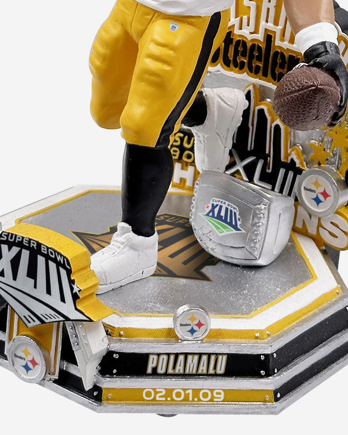 Troy Polamalu Pittsburgh Steelers Super Bowl XLIII Champions 15th Anniversary Bobblehead FOCO - FOCO.com