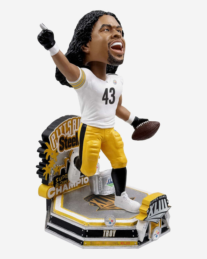 Troy Polamalu Pittsburgh Steelers Super Bowl XLIII Champions 15th Anniversary Bobblehead FOCO - FOCO.com