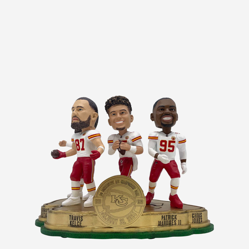 Kansas City Chiefs Sixth Consecutive AFC Championship Game Mini Bobblehead Scene FOCO - FOCO.com