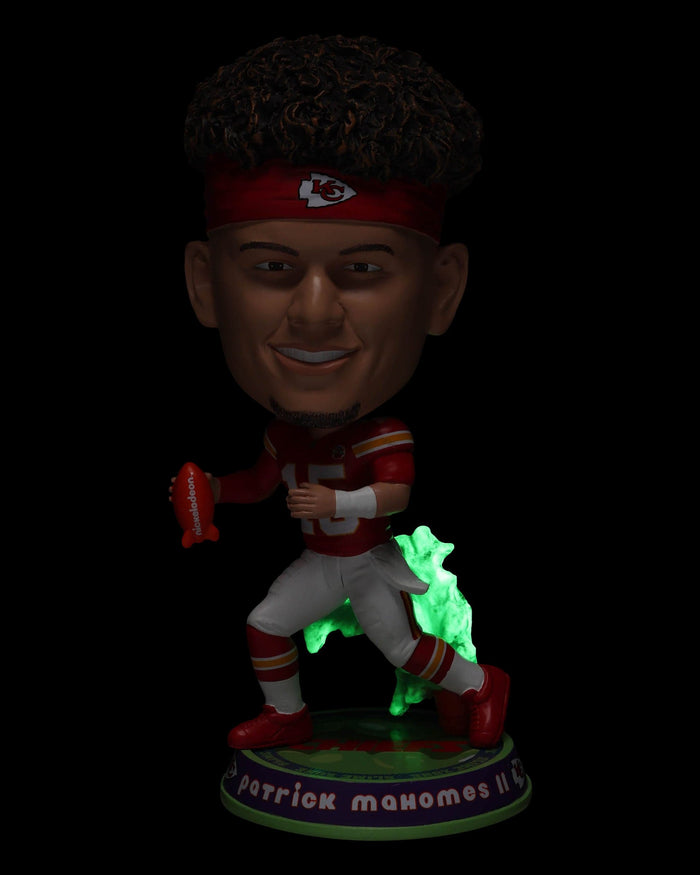 Patrick Mahomes Kansas City Chiefs Nickelodeon Glow in the Dark Bighead Bobblehead FOCO - FOCO.com