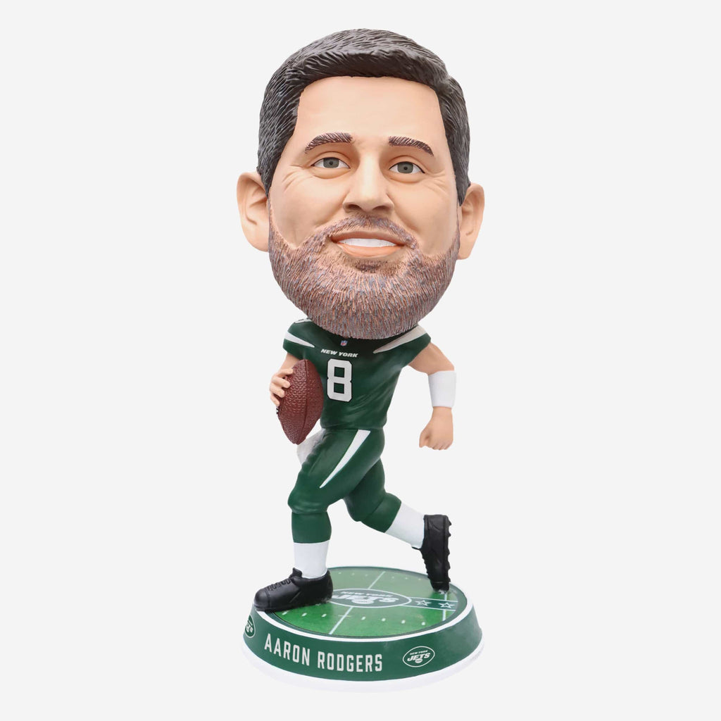 Aaron Rodgers New York Jets Field Stripe Bighead Bobblehead FOCO - FOCO.com