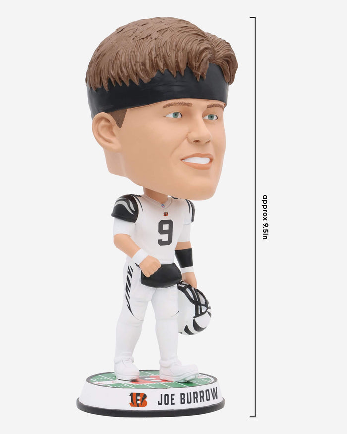 Joe Burrow Cincinnati Bengals White Tiger Stripe Uniform Field Stripe Bighead Bobblehead FOCO - FOCO.com