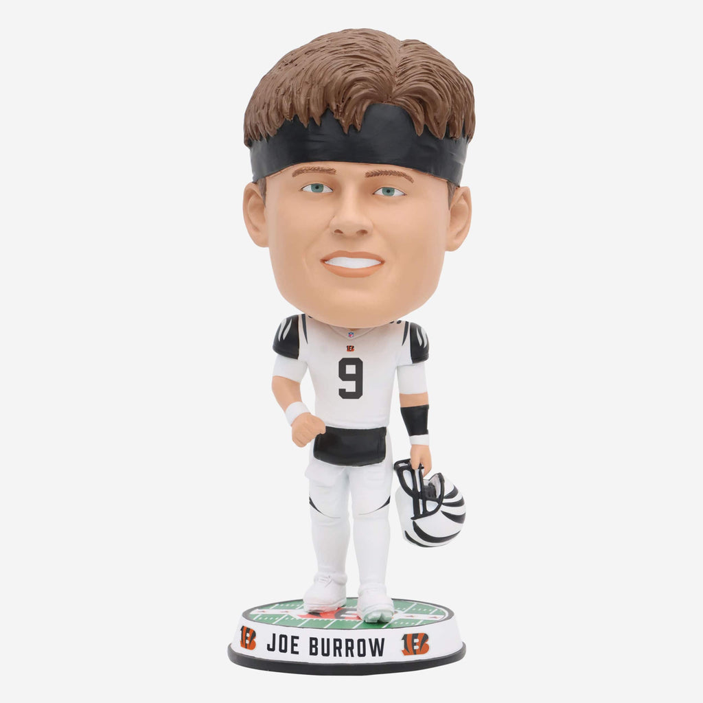 Joe Burrow Cincinnati Bengals White Tiger Stripe Uniform Field Stripe Bighead Bobblehead FOCO - FOCO.com