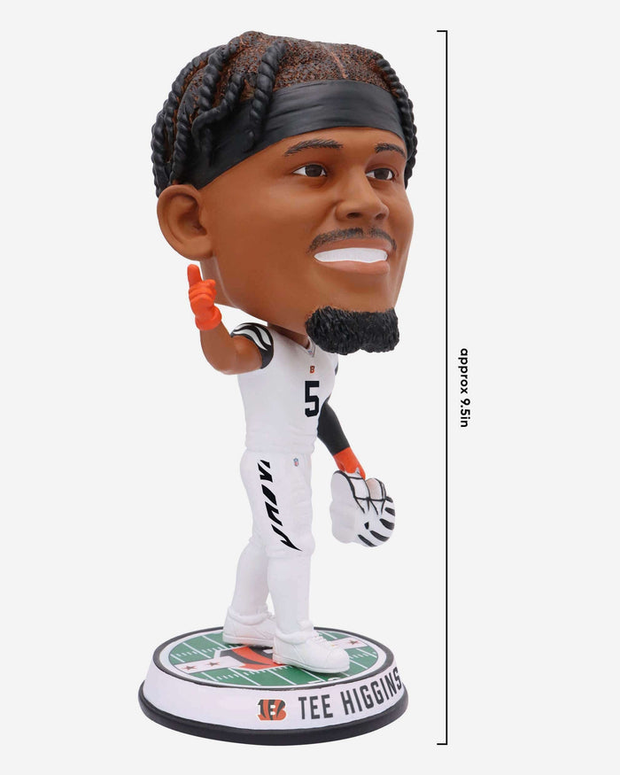 Tee Higgins Cincinnati Bengals White Tiger Stripe Uniform Field Stripe Bighead Bobblehead FOCO - FOCO.com