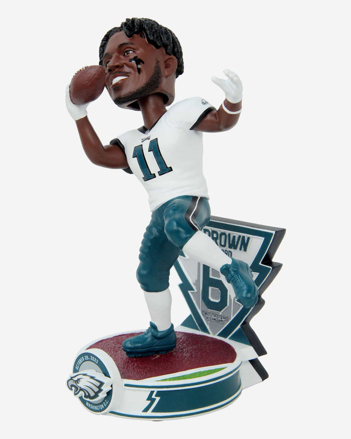 AJ Brown Philadelphia Eagles Consecutive 125-Yard Receiving Games Record Bobblehead FOCO - FOCO.com