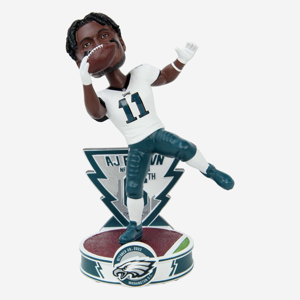 AJ Brown Philadelphia Eagles Consecutive 125-Yard Receiving Games Record Bobblehead FOCO - FOCO.com