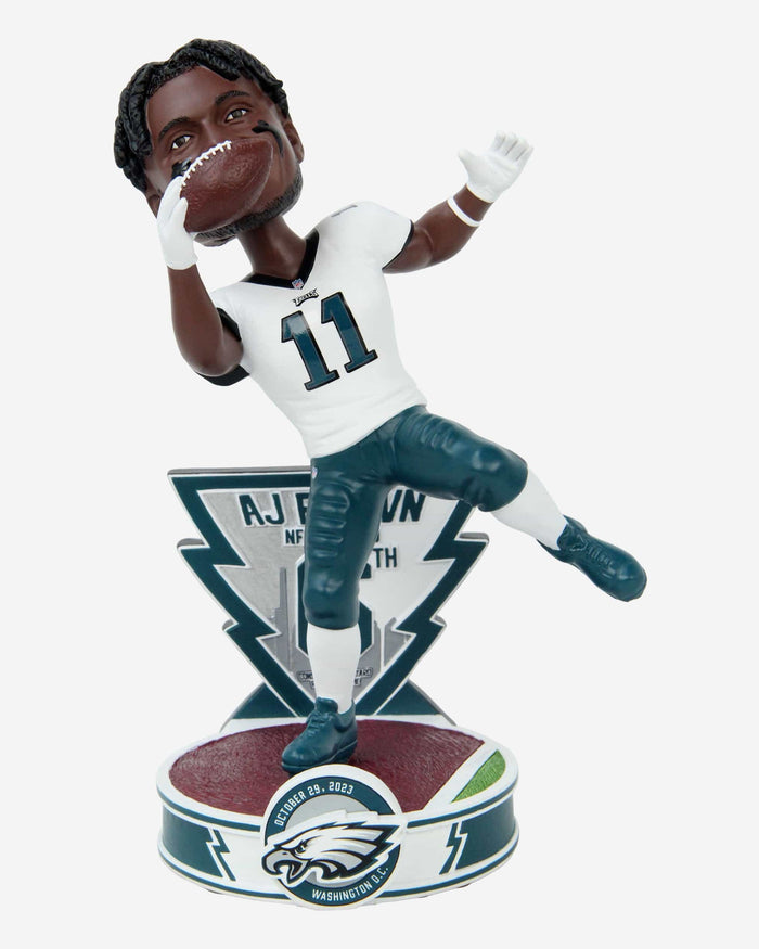 AJ Brown Philadelphia Eagles Consecutive 125-Yard Receiving Games Record Bobblehead FOCO - FOCO.com