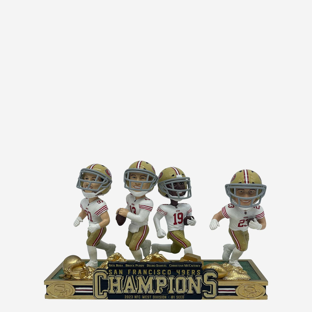 San Francisco 49ers 2023 NFC West Division Champions Mini Bobblehead Scene FOCO - FOCO.com