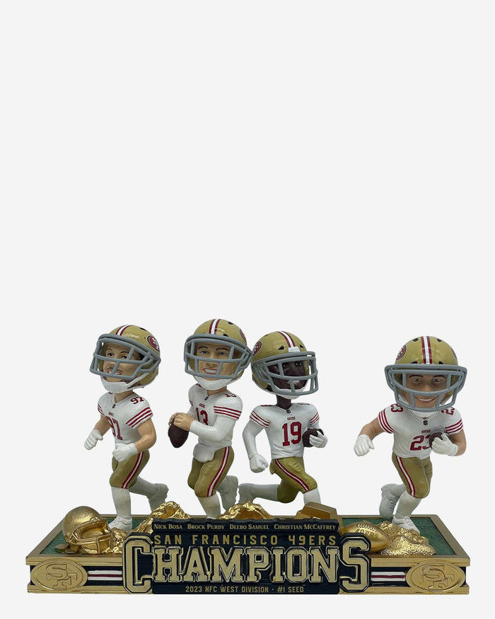 San Francisco 49ers 2023 NFC West Division Champions Mini Bobblehead Scene FOCO - FOCO.com