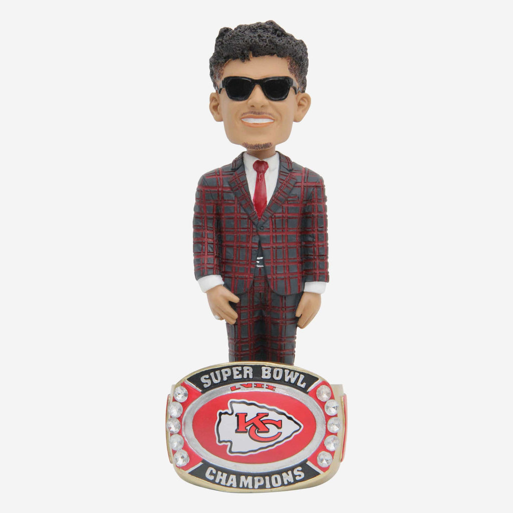 Patrick Mahomes Kansas City Chiefs Super Bowl LVII Champions Ring Base Bobblehead FOCO - FOCO.com