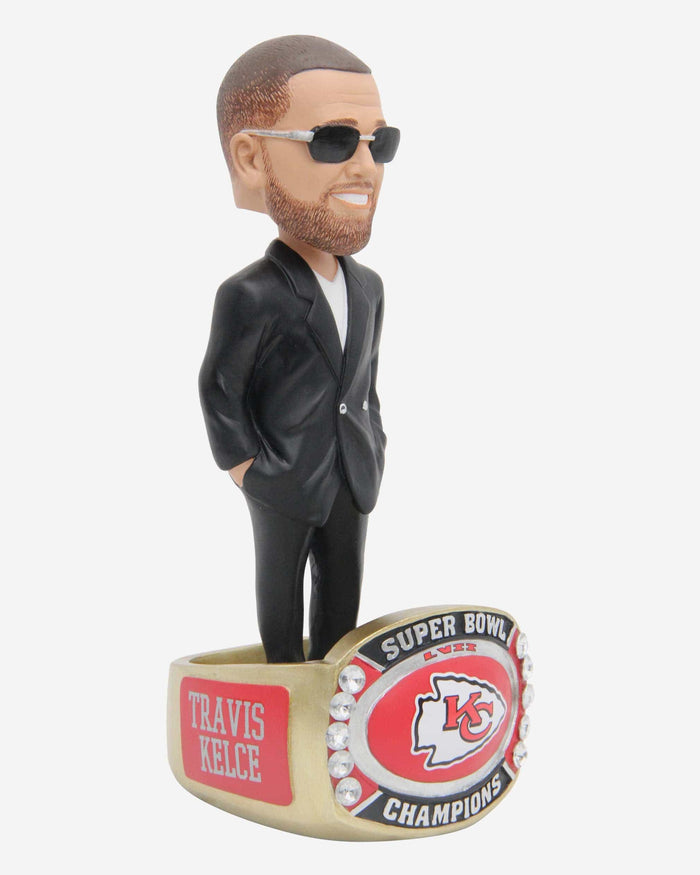 Travis Kelce Kansas City Chiefs Super Bowl LVII Champions Ring Base Bobblehead FOCO - FOCO.com