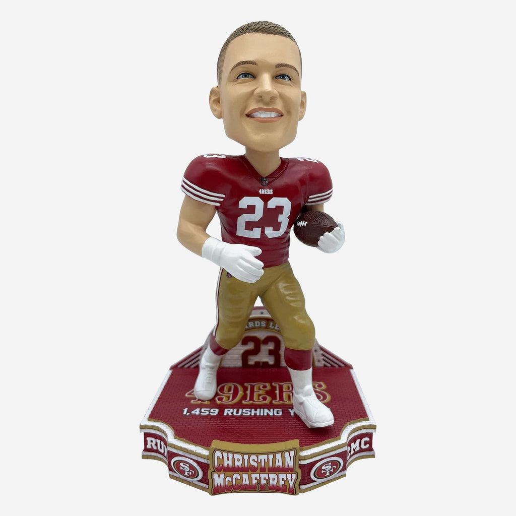 Christian McCaffrey San Francisco 49ers 2023 Rushing Yards Leader Bobblehead FOCO - FOCO.com