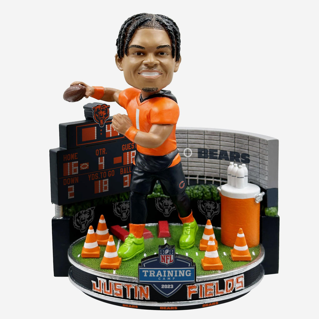 Justin Fields Chicago Bears 2023 Training Camp Mini Bobblehead Scene FOCO - FOCO.com