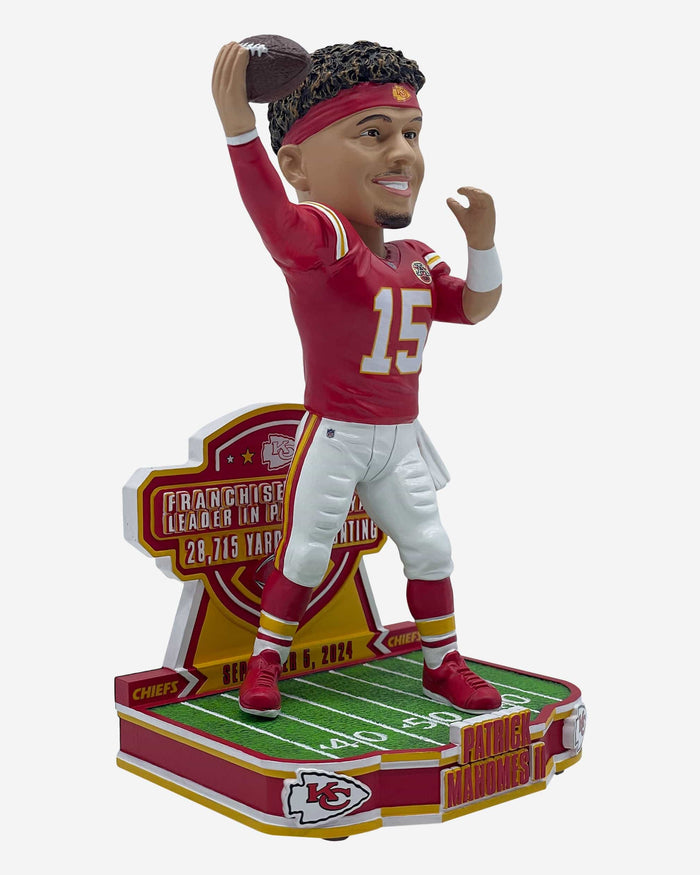 Patrick Mahomes Kansas City Chiefs All-Time Franchise Passing Leader Bobblehead FOCO - FOCO.com