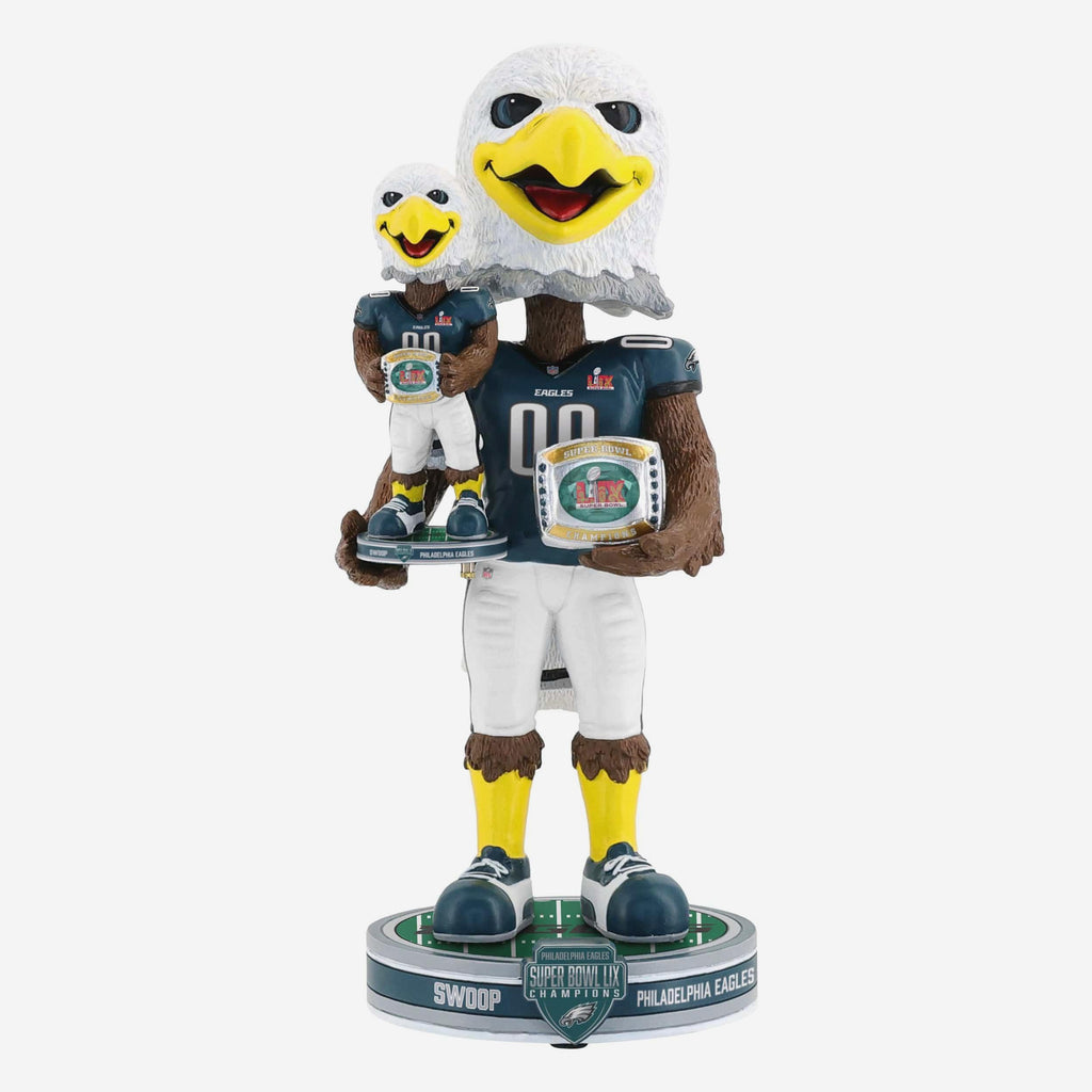Swoop Philadelphia Eagles Super Bowl LIX Champions Bobble Dubblz Mascot Bobblehead FOCO - FOCO.com