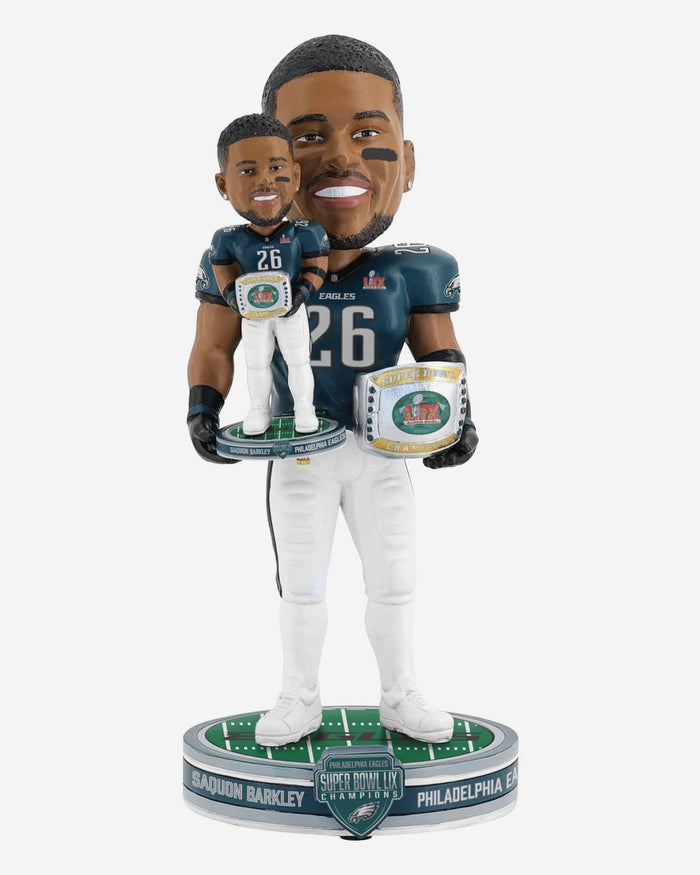 Saquon Barkley Philadelphia Eagles Super Bowl LIX Champions Bobble Dubblz Bobblehead FOCO - FOCO.com