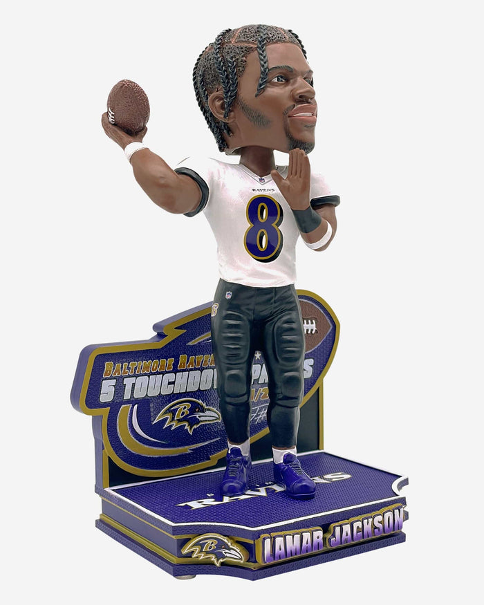 Lamar Jackson Baltimore Ravens Five Passing Touchdown Gamebreaker Bobblehead FOCO - FOCO.com