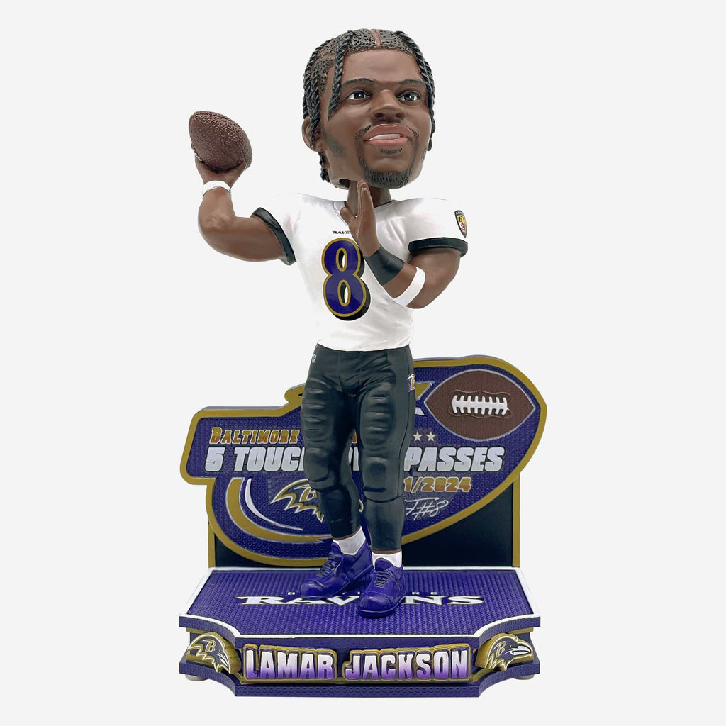 Lamar Jackson Baltimore Ravens Five Passing Touchdown Gamebreaker Bobblehead FOCO - FOCO.com