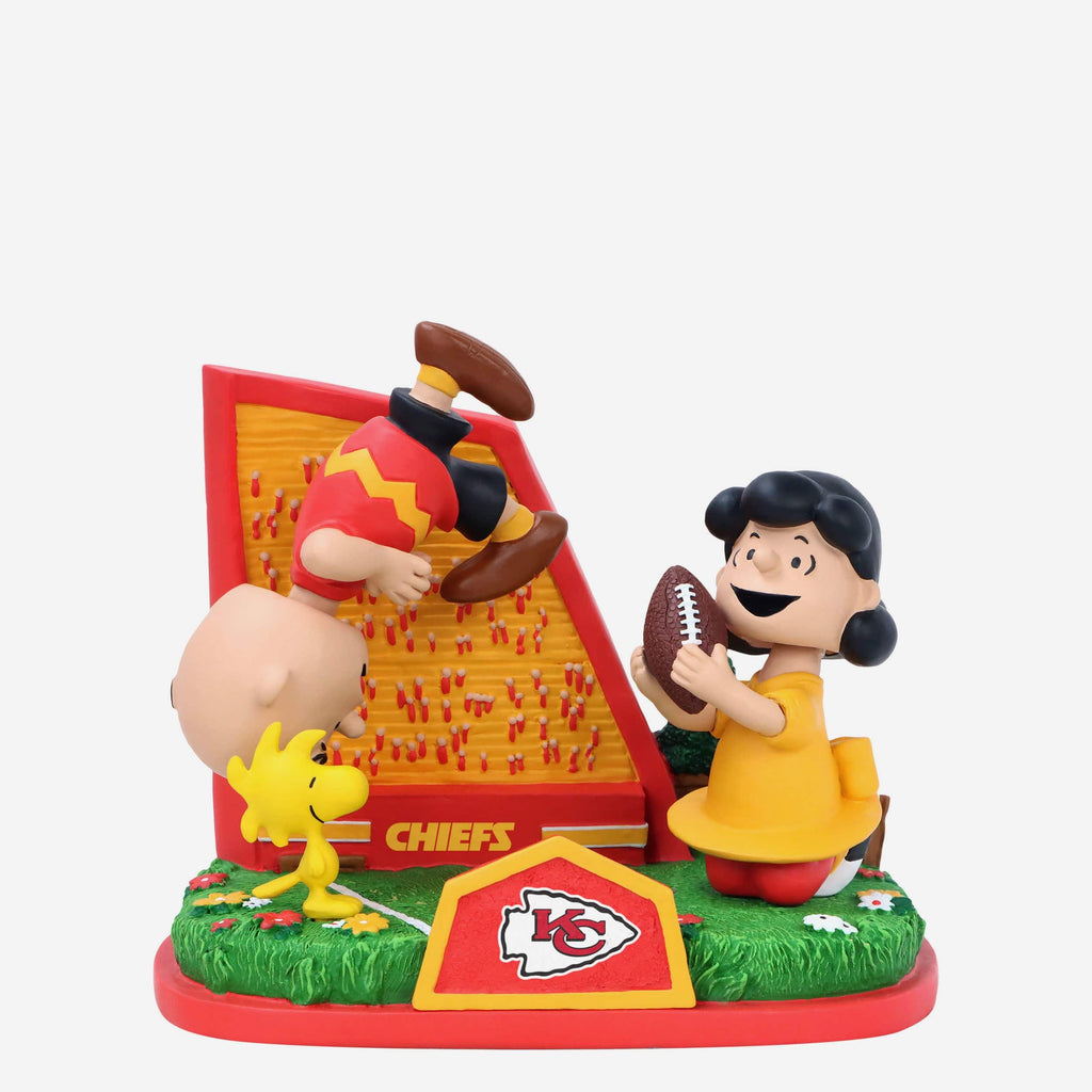 Kansas City Chiefs Peanuts Football Kickoff Mini Bobblehead Scene FOCO - FOCO.com