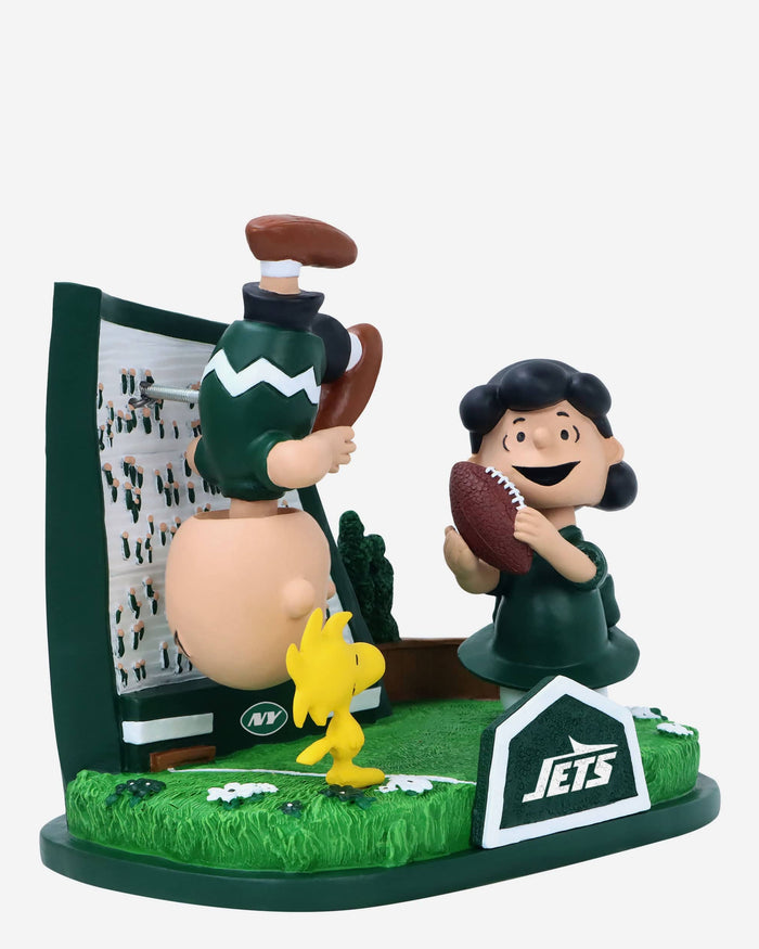 New York Jets Peanuts Football Kickoff Mini Bobblehead Scene FOCO - FOCO.com