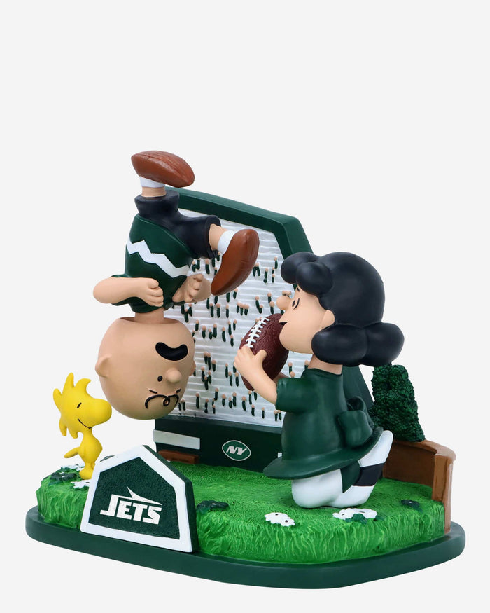 New York Jets Peanuts Football Kickoff Mini Bobblehead Scene FOCO - FOCO.com