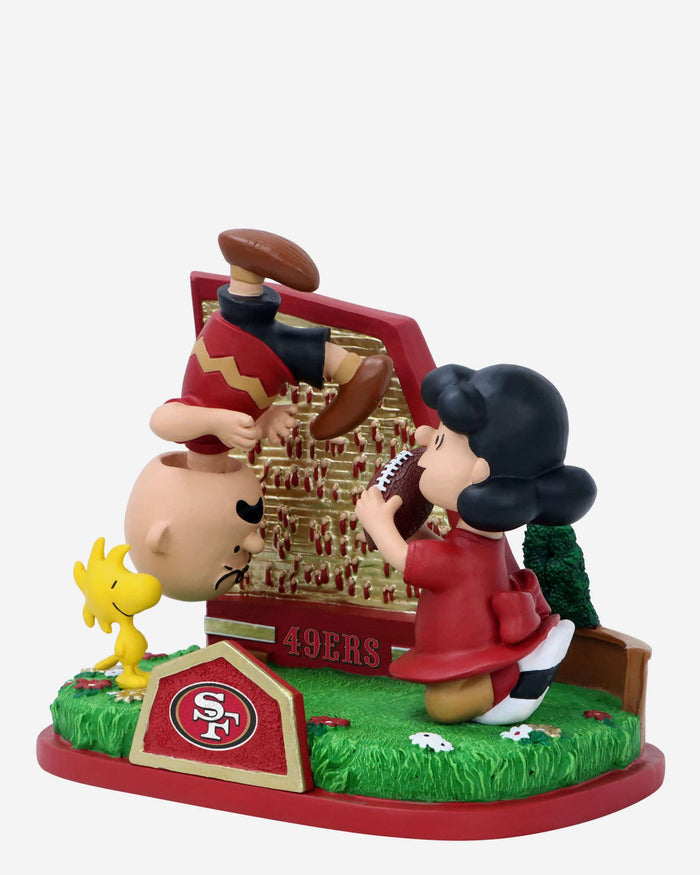 San Francisco 49ers Peanuts Football Kickoff Mini Bobblehead Scene FOCO - FOCO.com