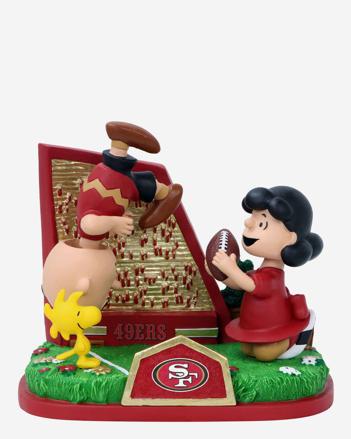 San Francisco 49ers Peanuts Football Kickoff Mini Bobblehead Scene FOCO - FOCO.com