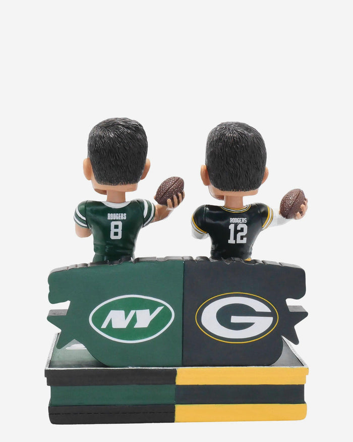 Aaron Rodgers New York Jets & Green Bay Packers 500 Passing Touchdowns Dual Bobblehead FOCO - FOCO.com