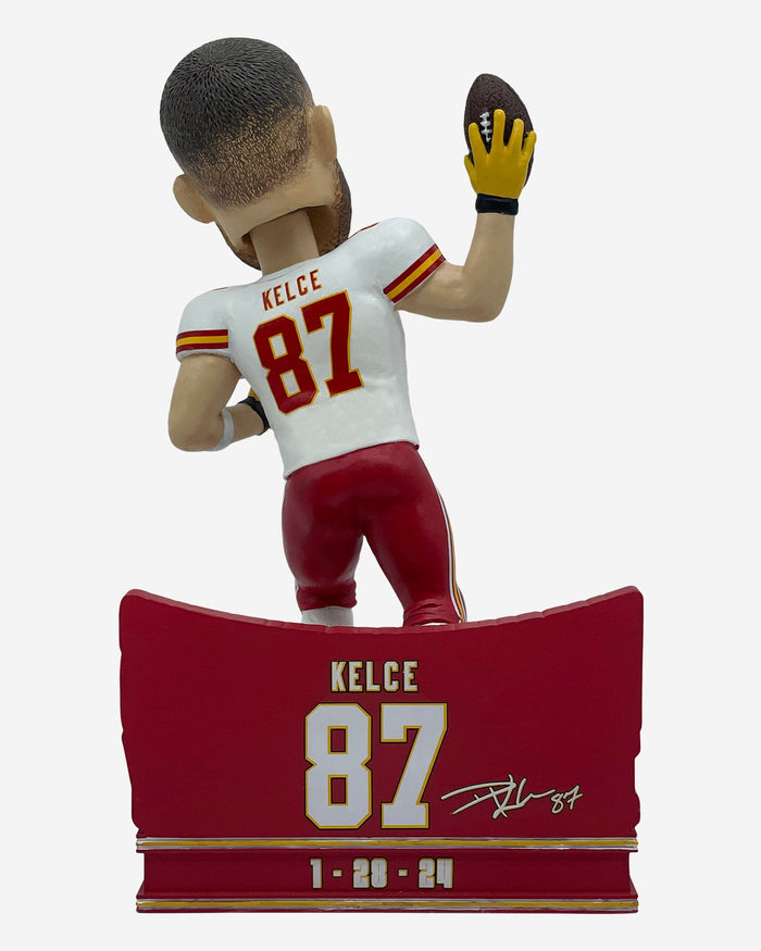 Travis Kelce Kansas City Chiefs Career Postseason Reception Record Bobblehead FOCO - FOCO.com