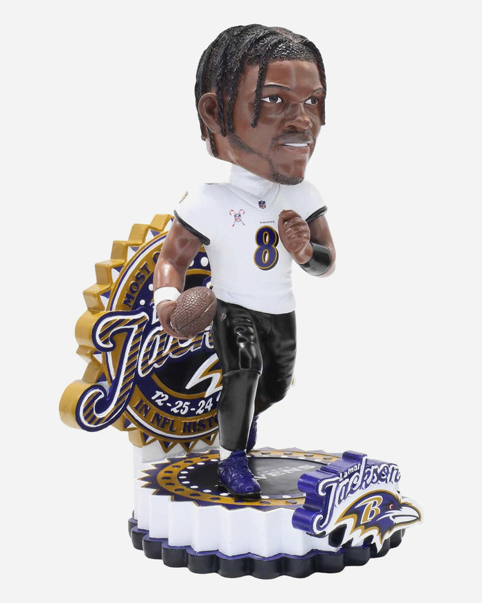 Lamar Jackson Baltimore Ravens Most QB Rushing Yards In NFL History Bobblehead FOCO - FOCO.com